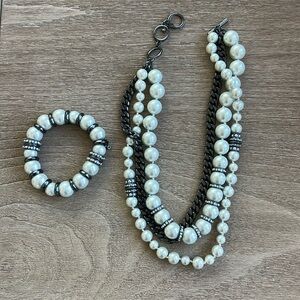 Stunning Givenchy Pearl Necklace and Bracelet Set